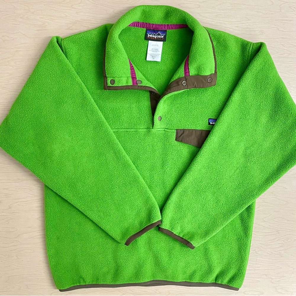 Patagonia Synchilla Fleece Mens XS Snap-T Pullover Fennel Green Brown Fall 2011